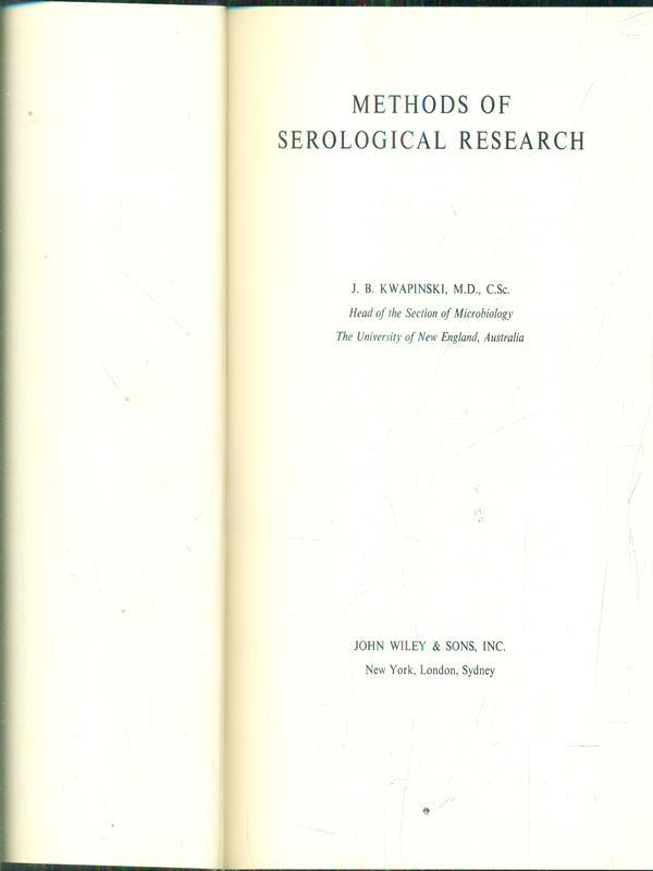 Methods of serological research