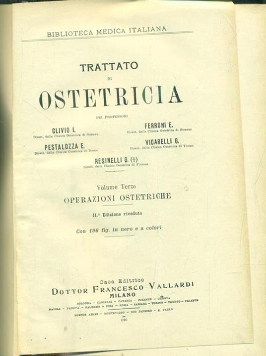 Trattato di Ostetricia 3vv - copertina