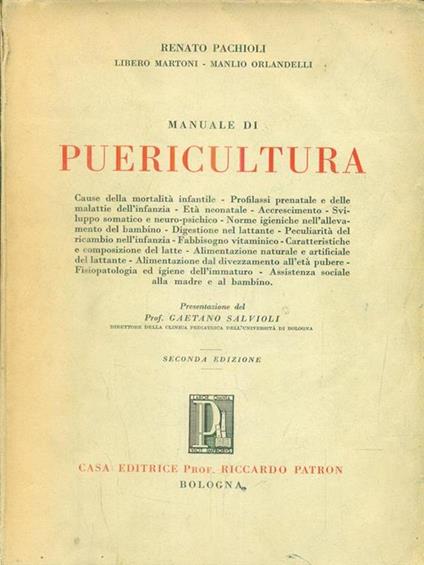 Manuale di puericultura - Renato Pachioli - copertina