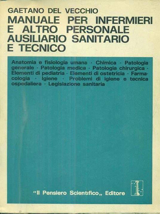 manuale per infermieri e altro personale ausilario sanitario e tecnico - copertina