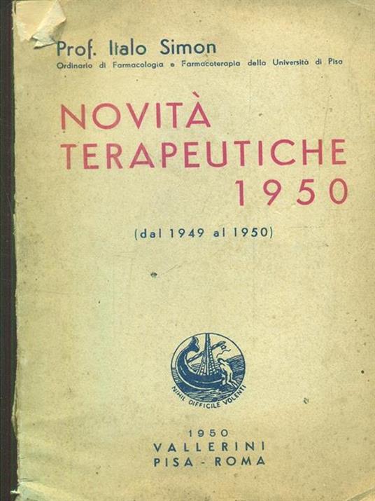 Novità terapeutiche 1950 - Ives R. Simon - copertina