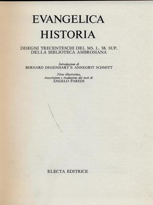 Evangelica historia - copertina
