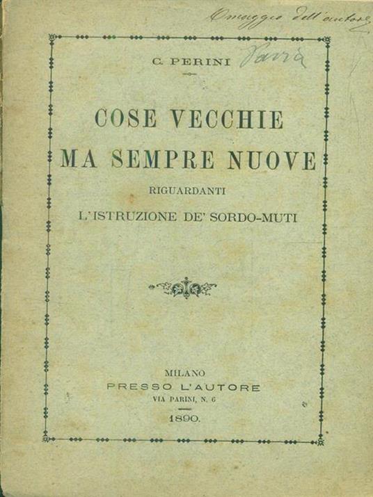 Cose vecchie ma sempre nuove - Carlo Perini - copertina