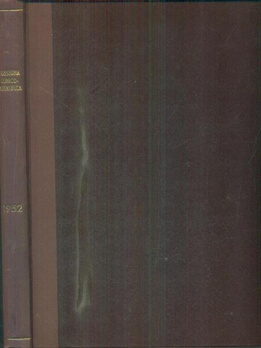 rassegna clinico scientifica 1952 - copertina