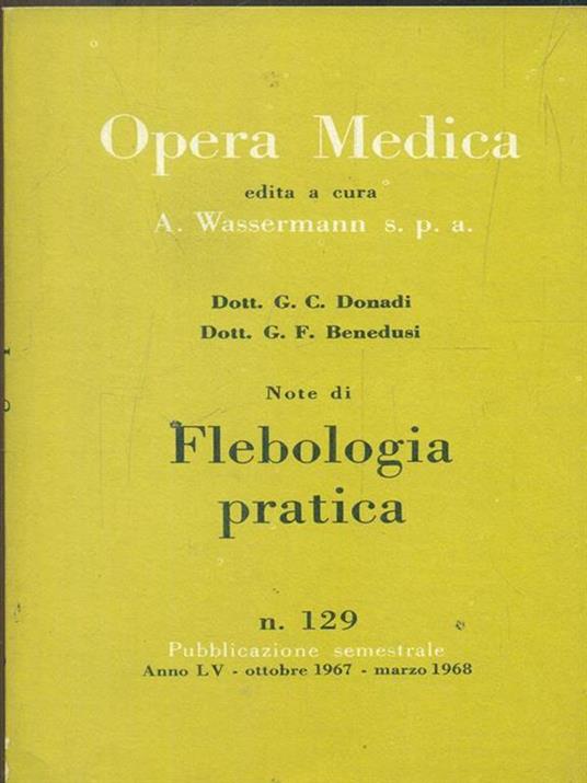 Opera medica 129 / note di flebologia pratica - Antonio Donadio - copertina