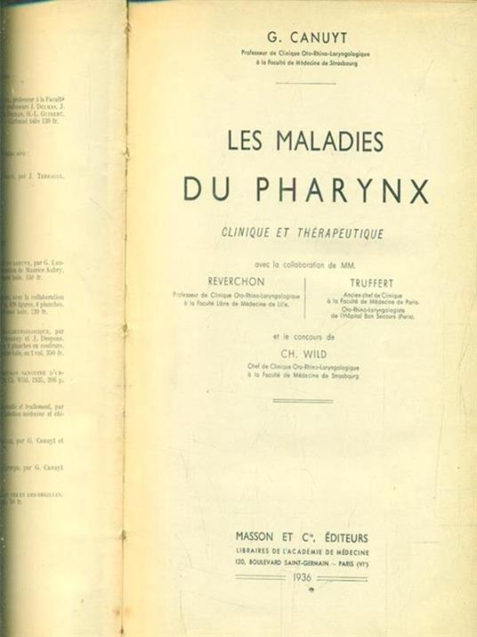 Les maladies du pharynx - G. Canuyt - copertina
