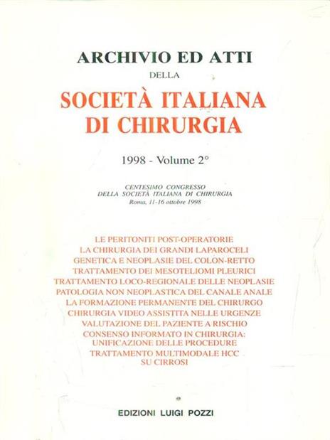 Archivio ed atti della società italiana di chirurgia 1998 - vol 2 - 4