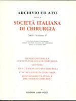 Archivio ed atti della società italiana di chirurgia 2000. vol 1