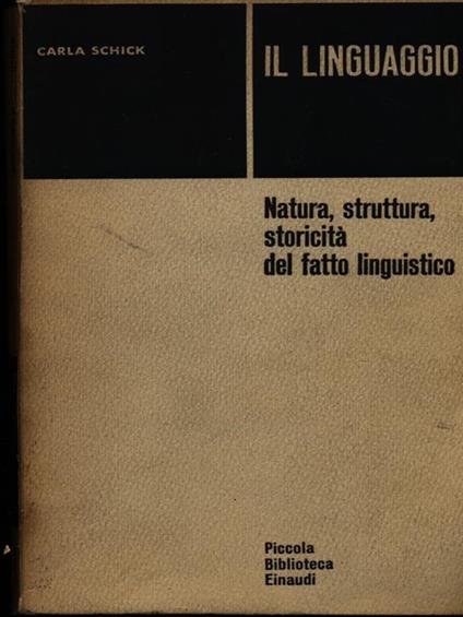 Il linguaggio - Carla Schick - copertina