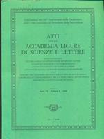 Atti della accademia ligure di scienze e lettere serie VI vol I 1998