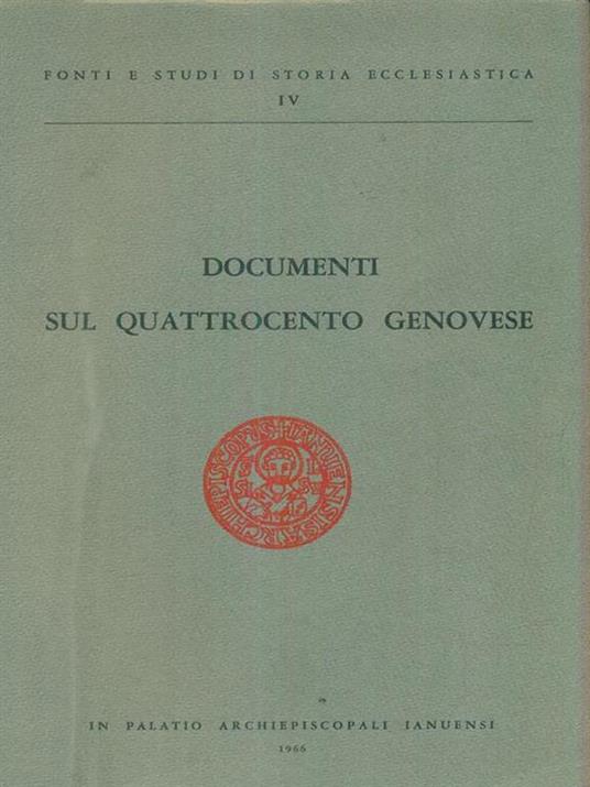 documenti sul quattrocento genovese - copertina