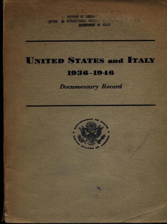 United States and Italy 1936-1946 - copertina