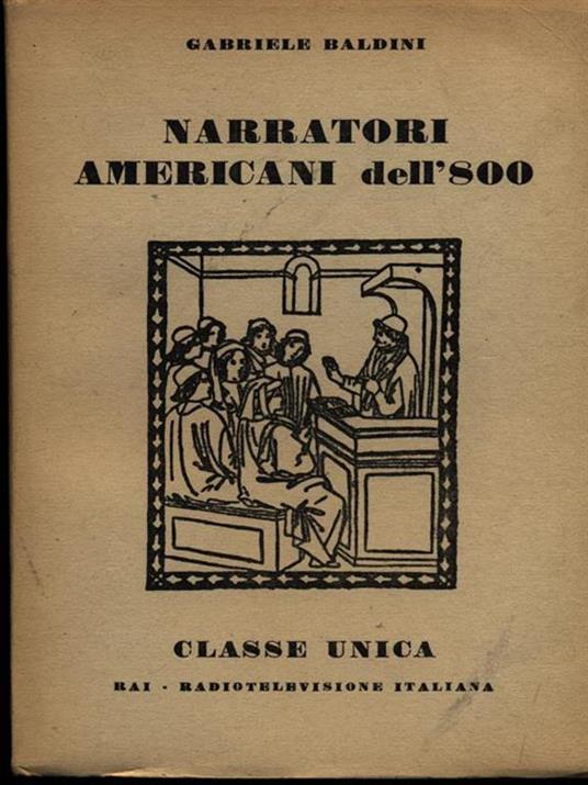 Narratori americani dell'800 - Gabriele Baldini - copertina