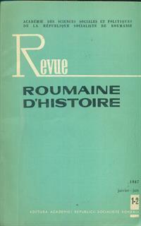 Revue roumaine d'Histoire 1987 / n 1-2 - 2