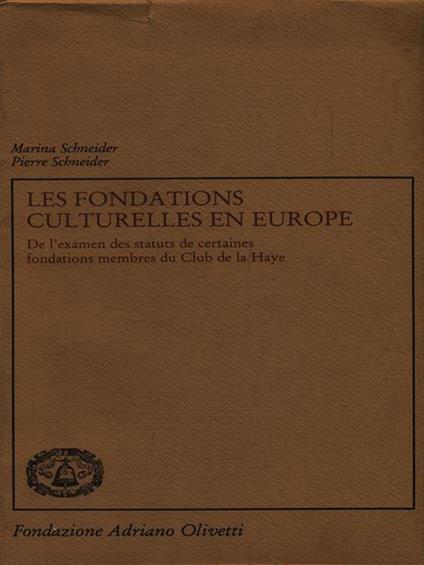 Les Fondations Culturelles en Europe - copertina