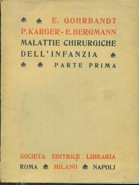 Malattie chirurgiche dell'infanzia parte prima - copertina