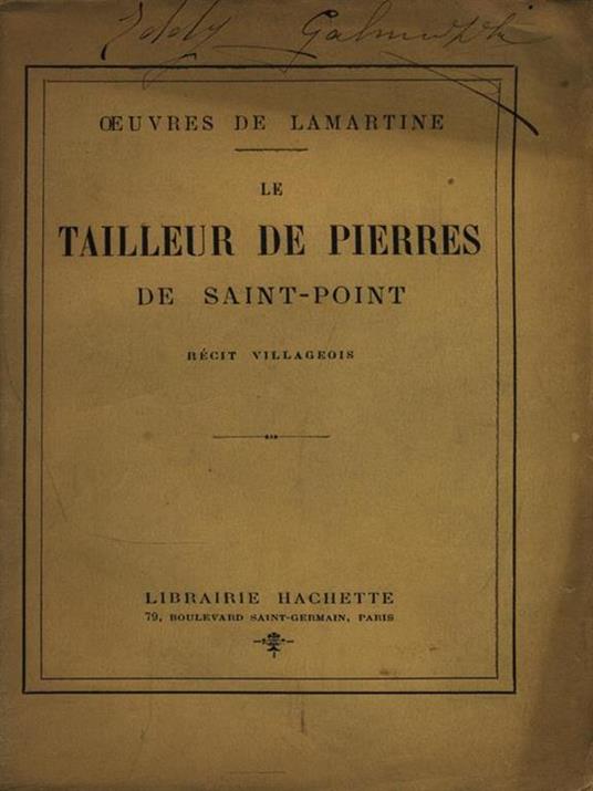 Le Tailleur de Pierres de Saint-Point - Alphonse de Lamartine - copertina