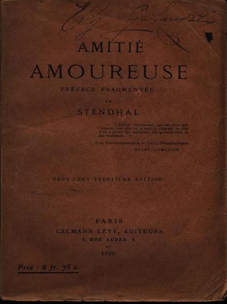Amitié Amoureuse - copertina