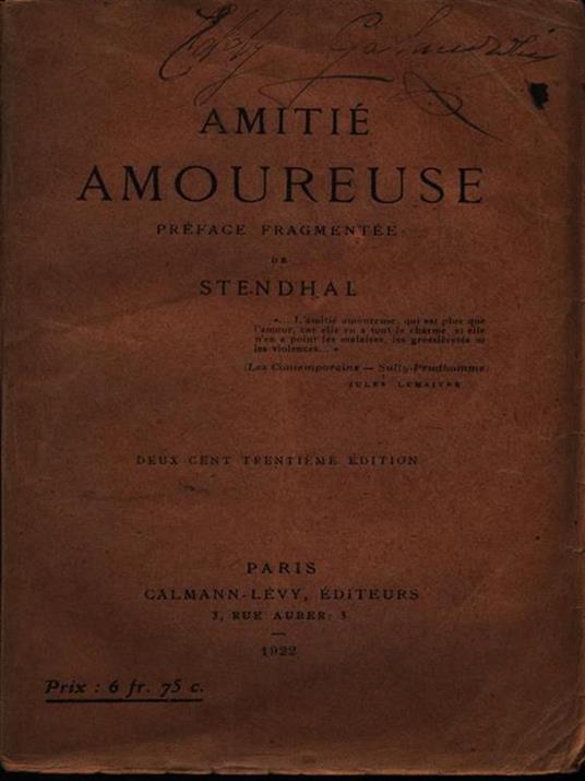 Amitié Amoureuse - copertina