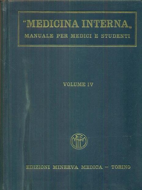 Medicina interna vol IV, - Angelo Ceconi - copertina