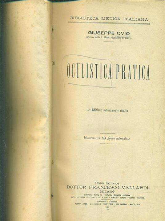 Oculistica pratica - Giuseppe Ovio - copertina