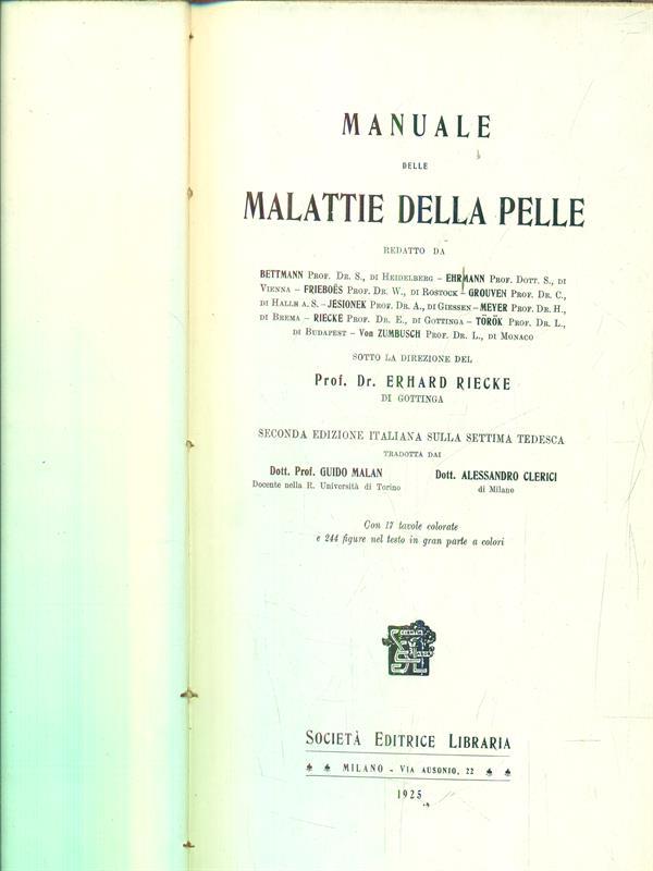 Manuale delle malattie della pelle