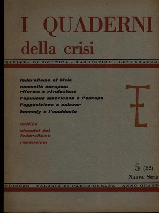 I quaderni della crisi n. 5/aprile-giugno 1964 - copertina