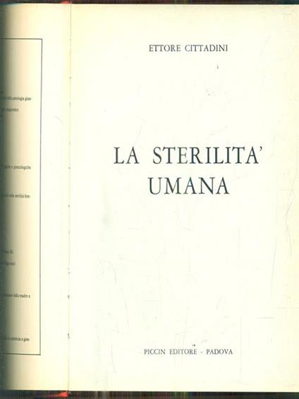 La sterilità umana - Ettore Cittadini - copertina