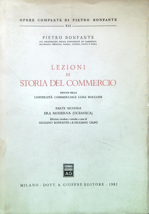 Lezioni di storia del commercio parte seconda