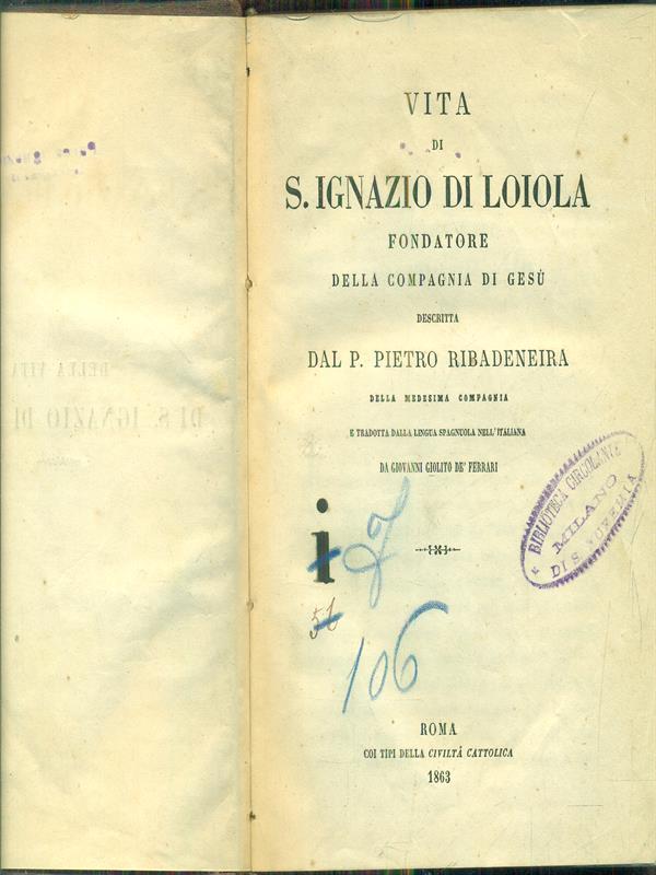 Vita di S Ignazio di Loiola
