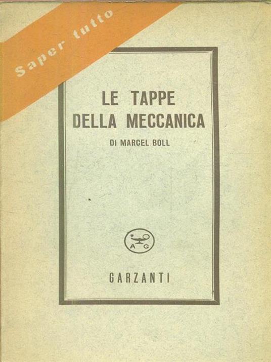 Le tappe della meccanica - Marcel Boll - copertina
