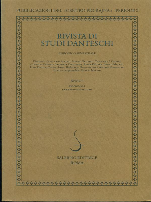 Rivista di studi danteschi Anno I Fascicolo I Gennaio - Giugno 2001