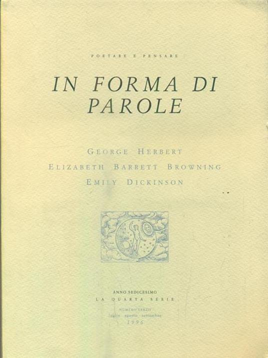 In forma di parole - copertina