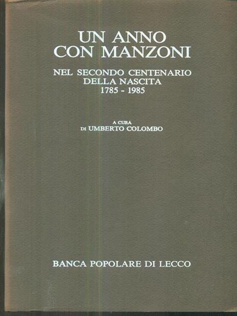 Un anno con Manzoni - Umberto Colombo - copertina