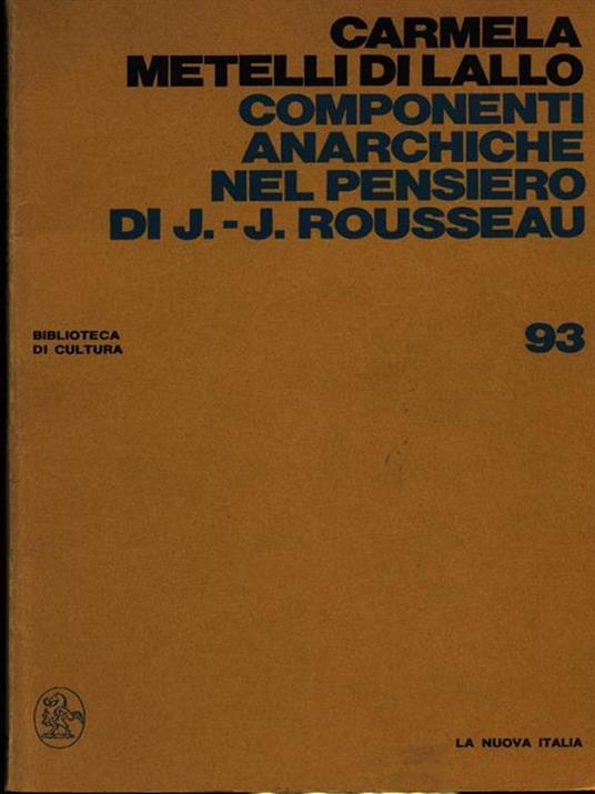 Componenti anarchiche nel pernsiero di J.-J. Rousseau - copertina