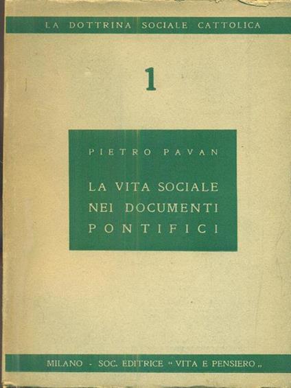 La vita sociale nei documenti pontifici - copertina