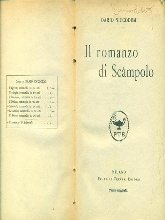 Il romanzo di scampolo - Dario Niccodemi - copertina