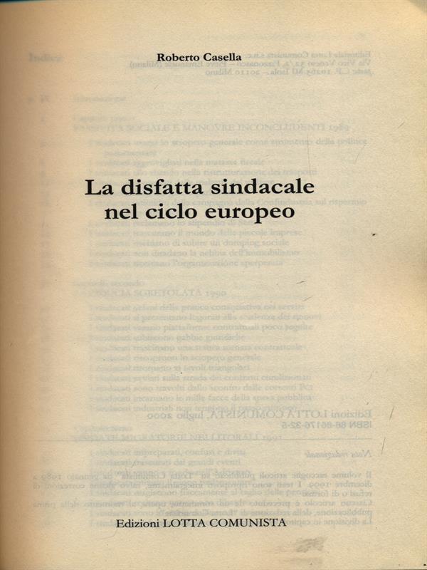 La disfatta sindacale nel ciclo europeo