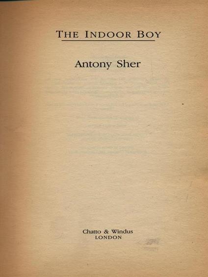 The indoor boy - Anthony Sher - copertina