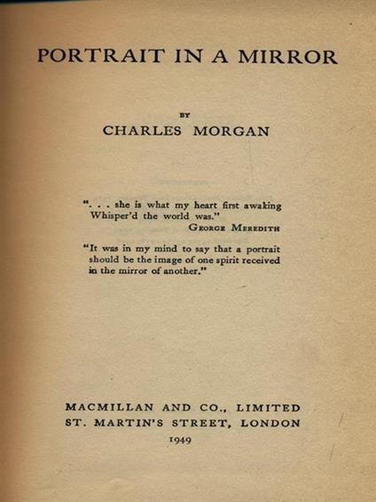 Portrait in a mirror - Charles Morgan - copertina