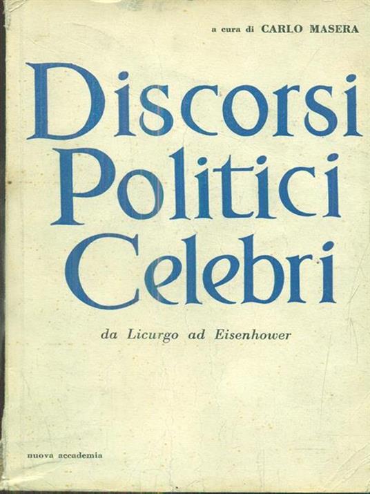 Discorsi politici celebri - Carlo Masera - copertina