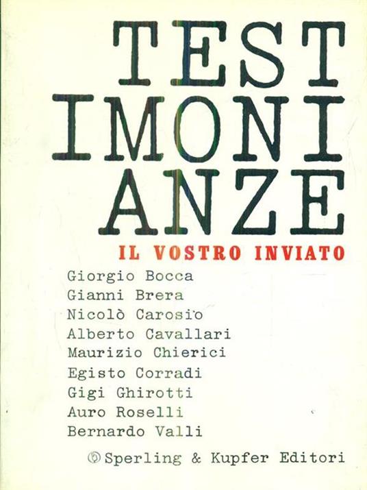 testimonianze il vostro inviato - copertina