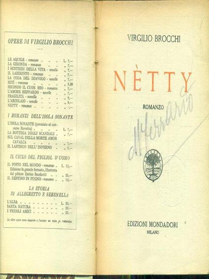 Netty - Virgilio Brocchi - copertina