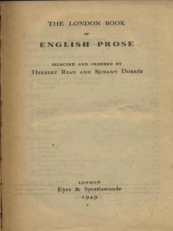 The London book of English Prose