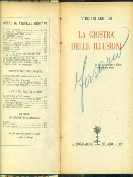 La giostra delle illusioni - Virgilio Brocchi - copertina