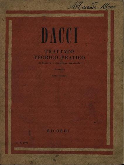 Trattato teorico pratico. Parte seconda - Giusto Dacci - copertina
