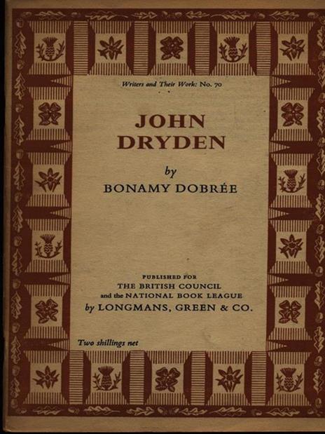 John Dryden - Bonamy Dobree - copertina