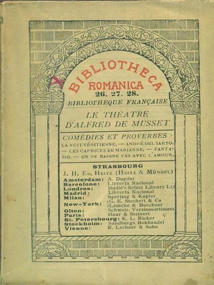 Comedies et proverbes - Alfred de Musset - copertina