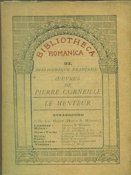 Le menteur - Pierre Corneille - copertina