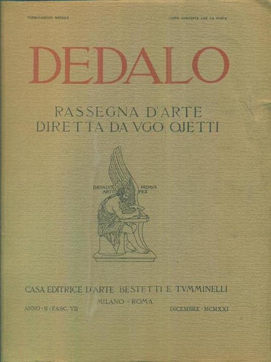 Dedalo anno II fasc VII Dicembre MCMXXI - copertina
